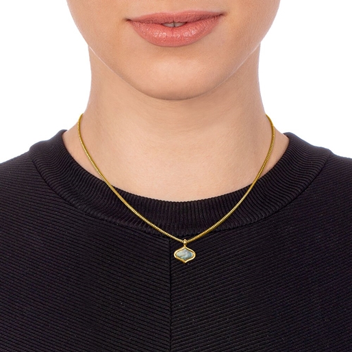 Mod Princess Yellow Gold Plated Short Necklace-